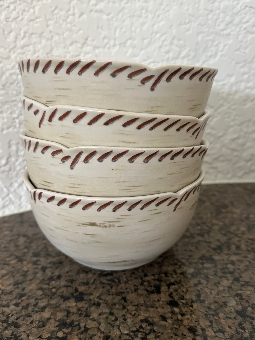 LENOX Riverwood By Catherine McClung Soup Cereal Bowl 6 inch (set of 4)